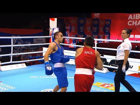 Round of 16 (57kg)  ERDENEBAT Tsendbaatar (MGL) vs GALOS Roland (HUN) /AIBA World 2019