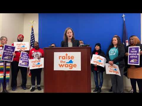 Alissa Barron Menza, (Business for Fair Min Wage) press conf re