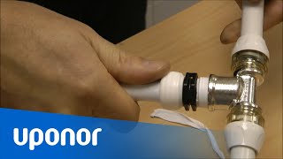 Három 16 mm-es Uponor Q&E kötéstechnika