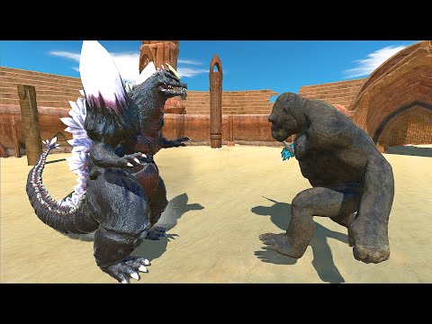 SPACE GODZILLA VS KING KONG AT THE ARENA - Animal Revolt Battle Simulator
