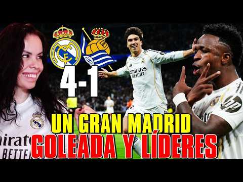 GOLEADA de un GRAN MADRID 4-1 a la REAL SOCIEDAD y LÍDERES ¡DOBLETE VINICIUS, GOLAZO FEDE! OPINIÓN
