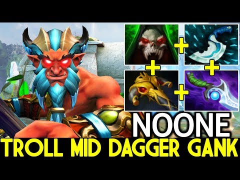 Noone [Troll Warlord] Brutal Troll Mid Dagger Gank Build WTF Game 7.21 Dota 2