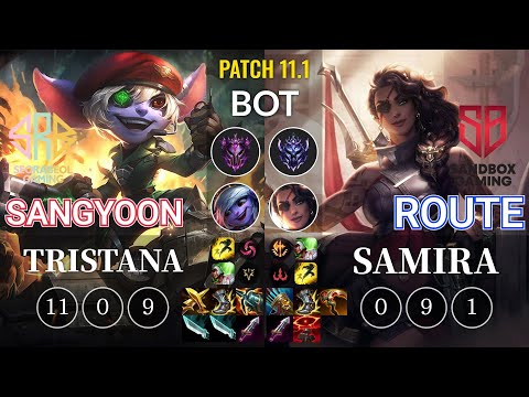 SRB Sangyoon Tristana vs SB Route Samira Bot - KR Patch 11.1