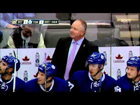 Frazer McLaren vs Deryk Engelland fight Pittsburgh Penguins vs Toronto Maple Leafs 10/26/13 NHL