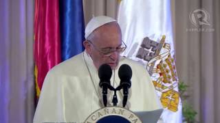 Pope Francis' speech at Malacañang