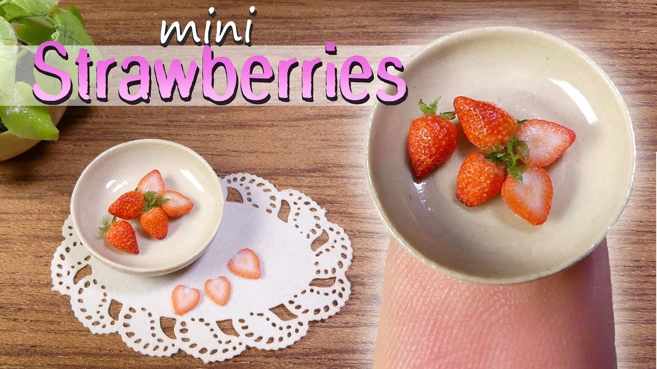 How To Miniature Strawberry Tutorial // DIY Miniature Food www.sugarcharmshop.dk