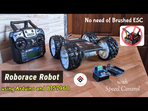 Roborace Robot using Arduino and BTS7960 | Wireless Robot with Flysky fsi6 [without Brushed ESC]