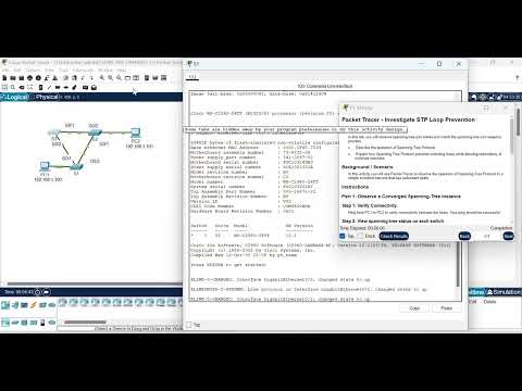 SRWE 5.1.9 Packet Tracer - Investigate STP Loop Prevention