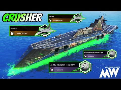 USS Nemesis - 2x TEDBF Striker With 2x A-200 Navigator 🔥 Crusher Build ☠️ - Modern Warships 