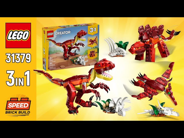 Vídeo relacionado con LEGO Creator 3en1 Feroz Dinosaurio - Figuras de Dinosaurios Transformables en Velocirraptor, Stegosaurus o Pterosaurio - Regalo de Cumpleaños para Niñas y Niños de 8+ Años - 31379