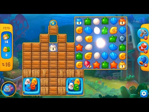 Fishdom level 7275 with a puzzle (с головоломкой)