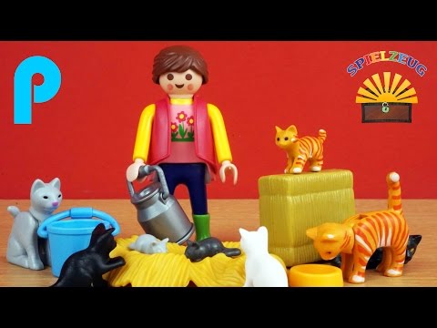 Bunte Katzenfamilie 6139 - Playmobil Country - Film Bauernhof Baby Katze Cat Tiere auspacken
