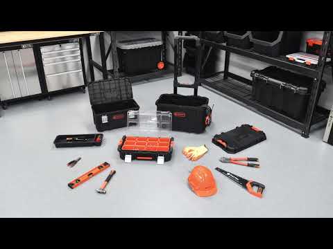 Gambar Tactix Kotak Perkakas Plastik Modular Dengan Roda Set 3 pcs - Hitam