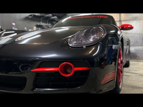 Tinting a Porsche headlight with Vvivid Ultimate headlight tint light smoke