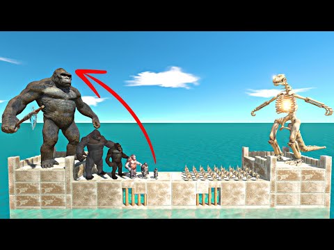 Skeleton Team Castle Challenge | King Kong Evolution vs Skeleton Godzilla Team - ARBS