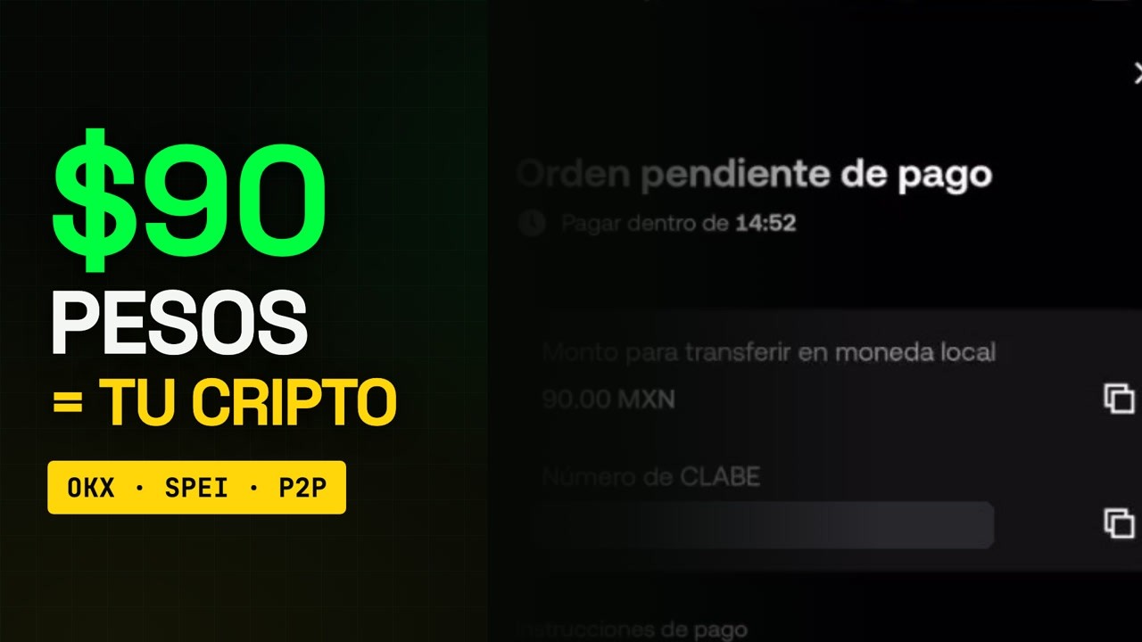 Compra tu primera cripto HOY con $90 pesos (OKX con SPEI y P2P, paso a paso)
