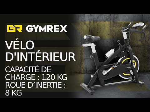 Vidéo - Vélo d'intérieur - Roue d’inertie de 8 kg - Capacité de charge 120 kg