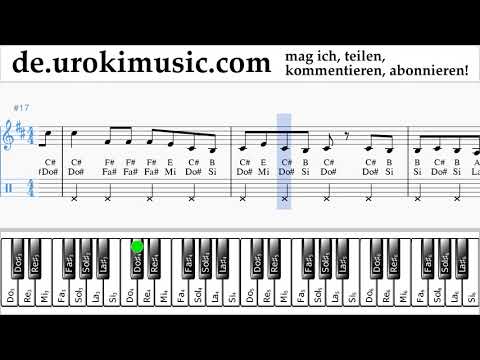 Klavier Lernen (rechte Hand) Fall Out Boy - Church Tabulatur um-ih995