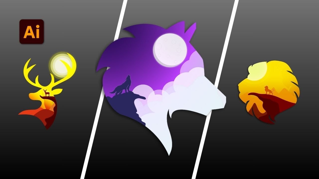 Nature Evening Landscape | Wolf Vector | Adobe Illustrator | Tutorial | Vector Art