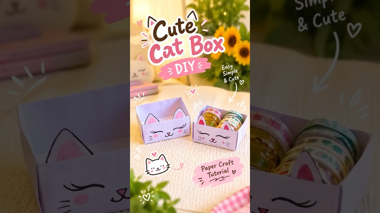 🎀✨DIY Cat Face Box 🐱🎀 |It’s me Hana|Cute & Easy Paper Craft|#shorts