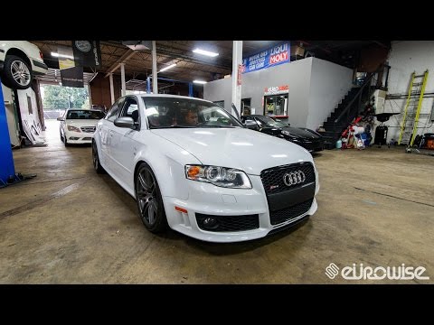 B7 Audi RS4 KW V3 Coilover installation at Eurowise (Charlotte, NC)