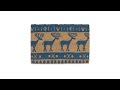Paillasson coco avec rennes Bleu - Marron - Fibres naturelles - Matière plastique - 60 x 2 x 40 cm