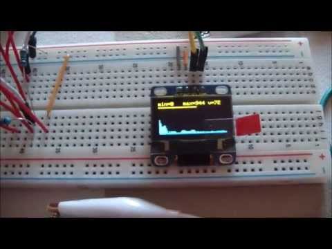 Arduino simple audio spectrum analyzer on OLED SSD1306 display