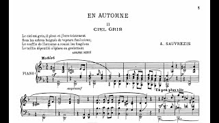 Alice Sauvrezis – En Automne – II.Ciel Gris – Piano + Partition