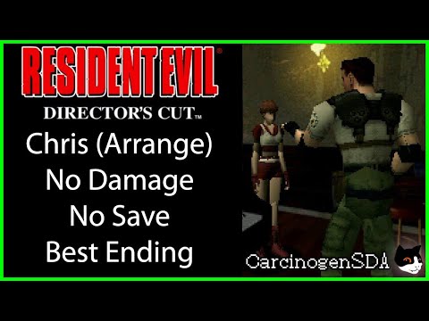 Resident Evil: Director's Cut (PS1) - No Save, No Damage - Chris Arrange Mode Best Ending