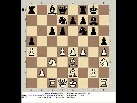 Klabis, Rokas vs Demuth, Adrien | 18th ECC Open Chess 2023, Durres Albania