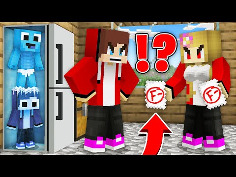 BABY JJ and Mikey HIDE in the FRIDGE from their EVIL FAMILY! Family Sad Story in Minecraft - Maizen