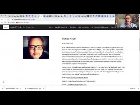 17/10/20 (15 weeks to go) 5min Update...Register your organisation...Nominate your speakers