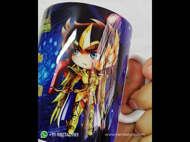 Vídeo relacionado con MERCHANDMANIA TAZA NEGRA SEIYA CABALLERO ORO SAGITARIO color mug