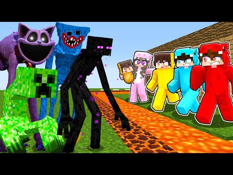 CATNAP, HUGGY WUGGY, ENDERMAN vs TAJNA BAZA w Minecraft!