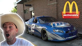 Driving an illegal NASCAR to McDONALDS's!!