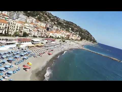 Ospedaletti beach & boats, Italy, Drone Parrot Anafi
