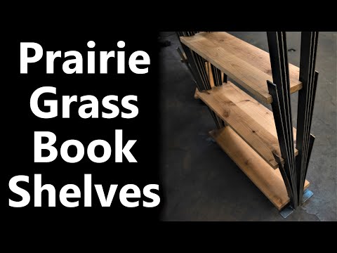 "Prairie Grass" Bookshelves from Wood and Steel