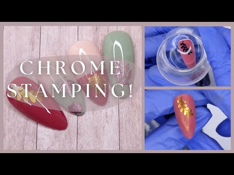 STAMPING WITH CHROME POWDER TUTORIAL | Autumn Chrome Nails