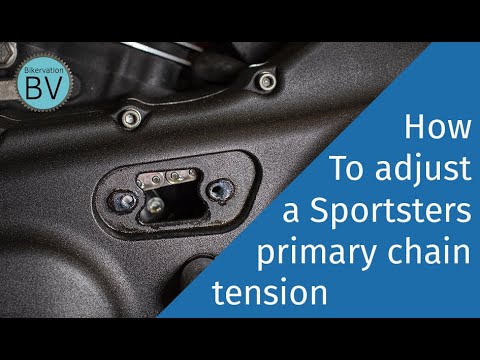 Bikervation  - Adjusting the primary chain tension on a 2007 Sportster XL1200 R Roadster.