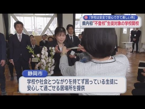 YouTube Video 【静岡県初】不登校生徒対象の中学校が開校…国の基準に沿った学習　安心して過ごせる居場所に　静岡市