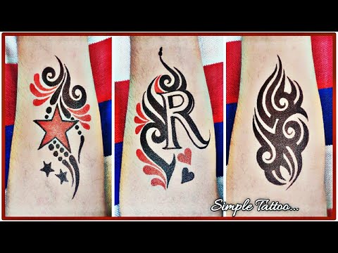 How to make a beautiful and Simple R letter tattoo Simple R letter tattoo YouTube