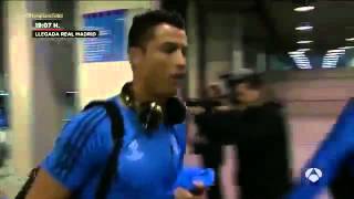 Cristiano Ronaldo and Florentino Perez discuss before PSG game