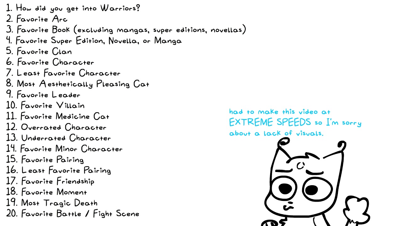 Warrior Cats 20 Questions Take 2