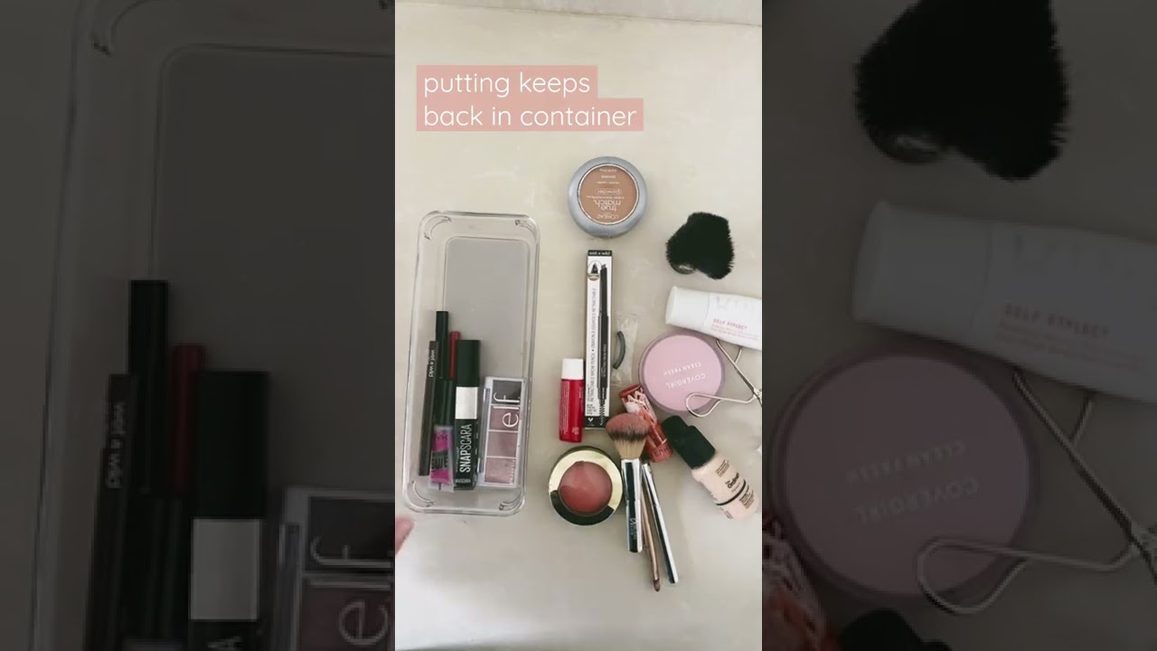 Minimalist make-up declutter.