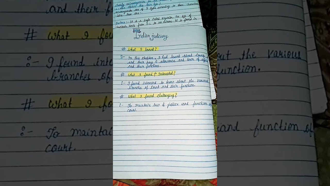 Class-8//Indian Judiciary//Notes 📝//trending🔥🔥//