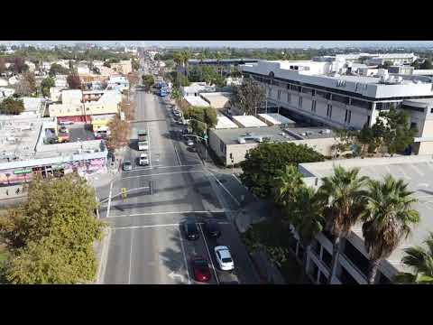 Aerial Video of Pico Boulevard from 16th Street to 17th Street