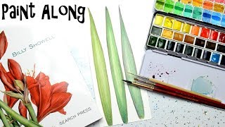 Easy Watercolor Leaf Paint Along | Watercolor Tutorial from Billy Showell Watercolor Portraits Book