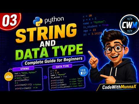 03 Python Strings Data Types Full Tutorial Beginner To Advanced