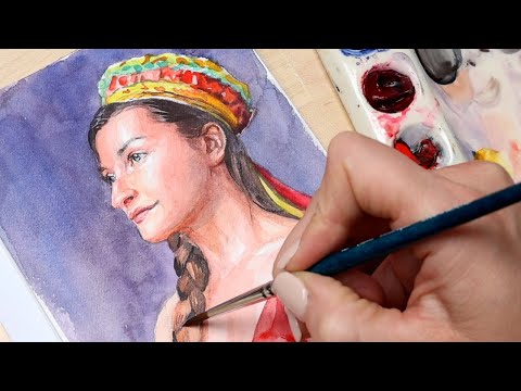 Painting a Watercolor Portrait from Sketch to Finish
