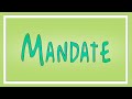 Mandate Definition Learn English The Free Dictionary